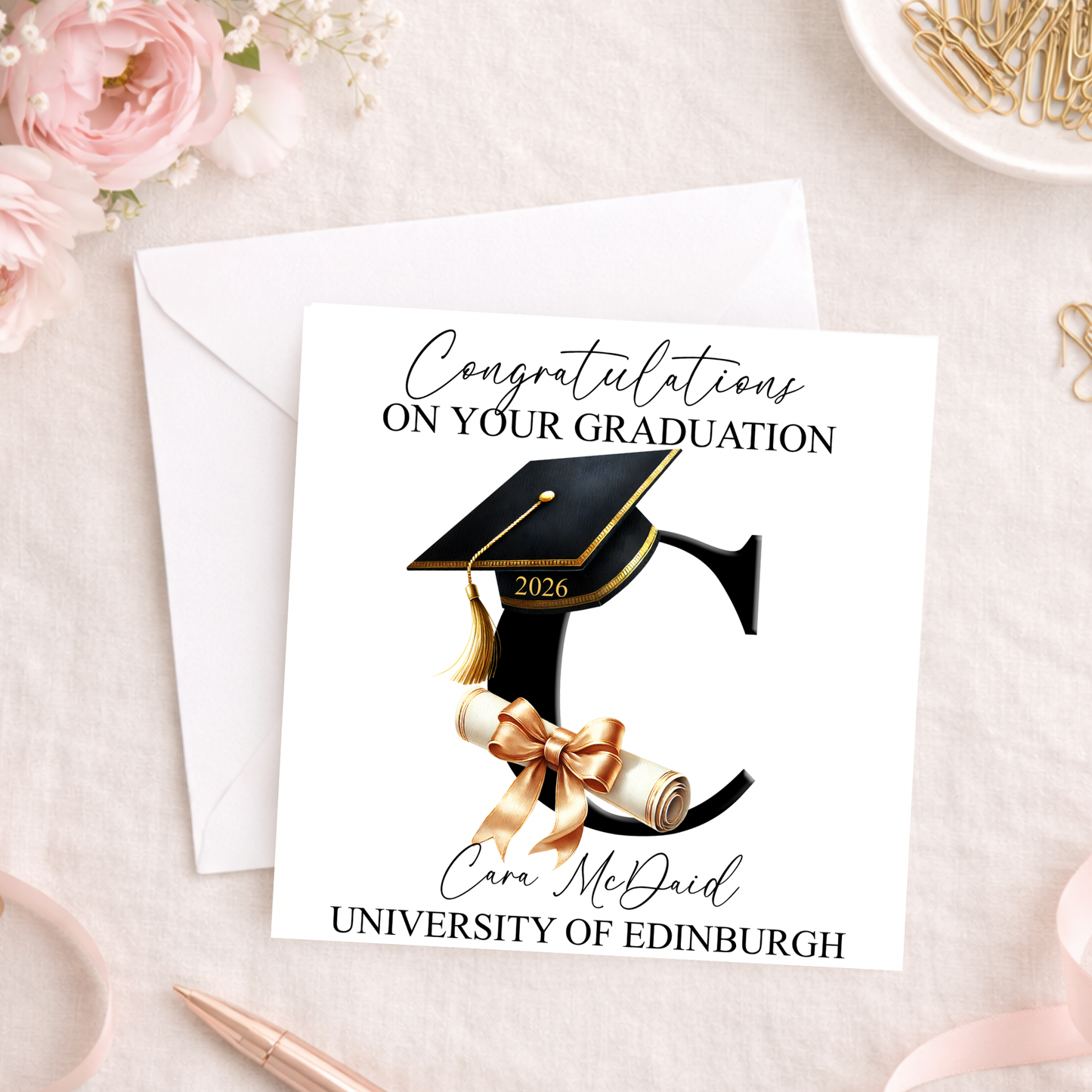 Personalised Graduation Card 2026 Initial Design