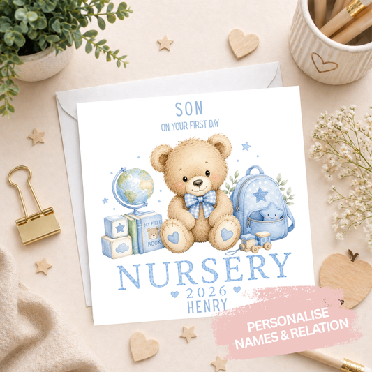 Personalised Starting Nursey Card - Blue