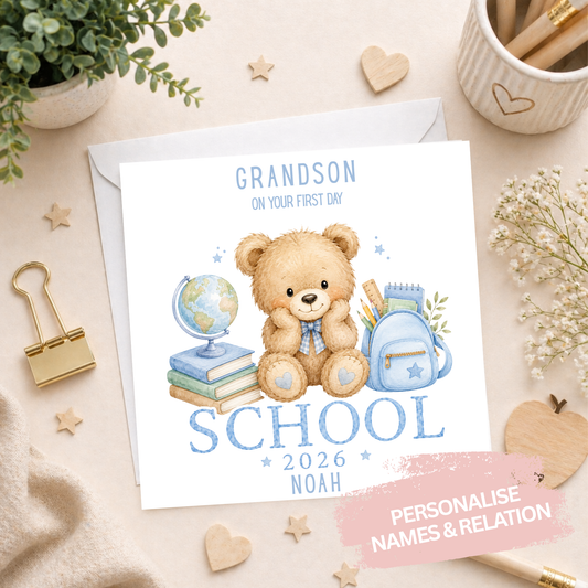 Personalised Starting School Card - Blue
