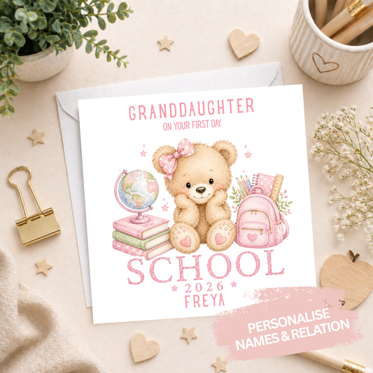 Personalised Starting School Card - Pink