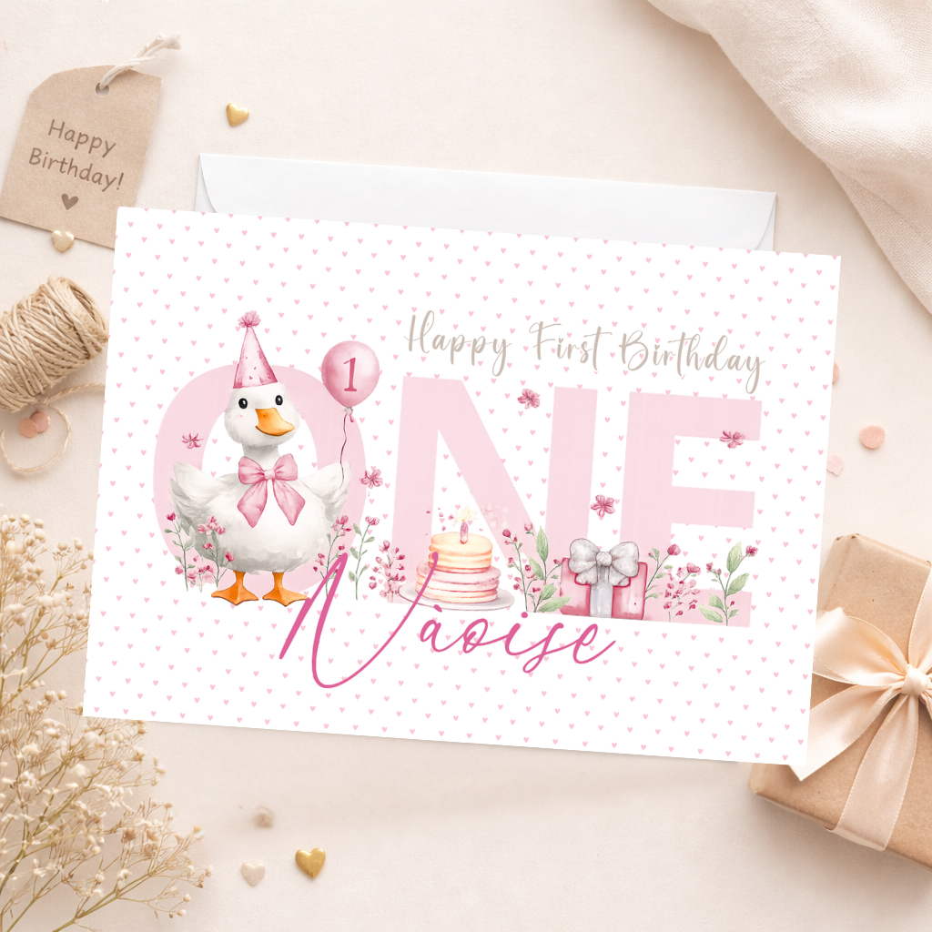Personalised Birthday Card - Cute Duck