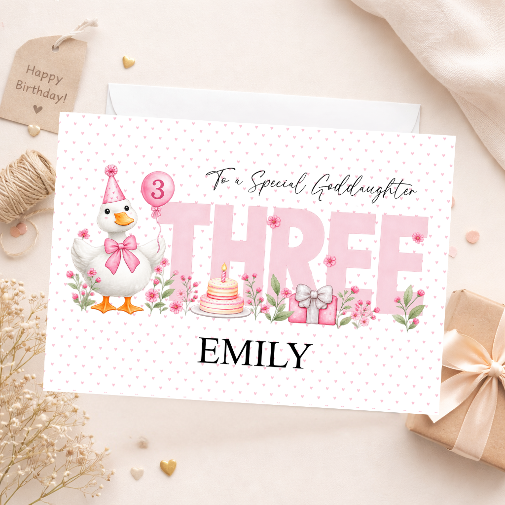 Personalised Birthday Card - Cute Duck