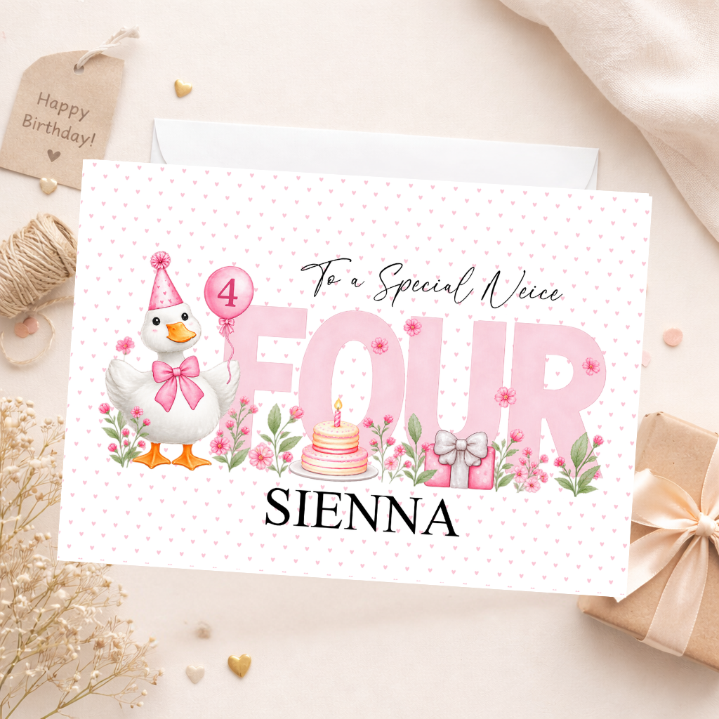 Personalised Birthday Card - Cute Duck