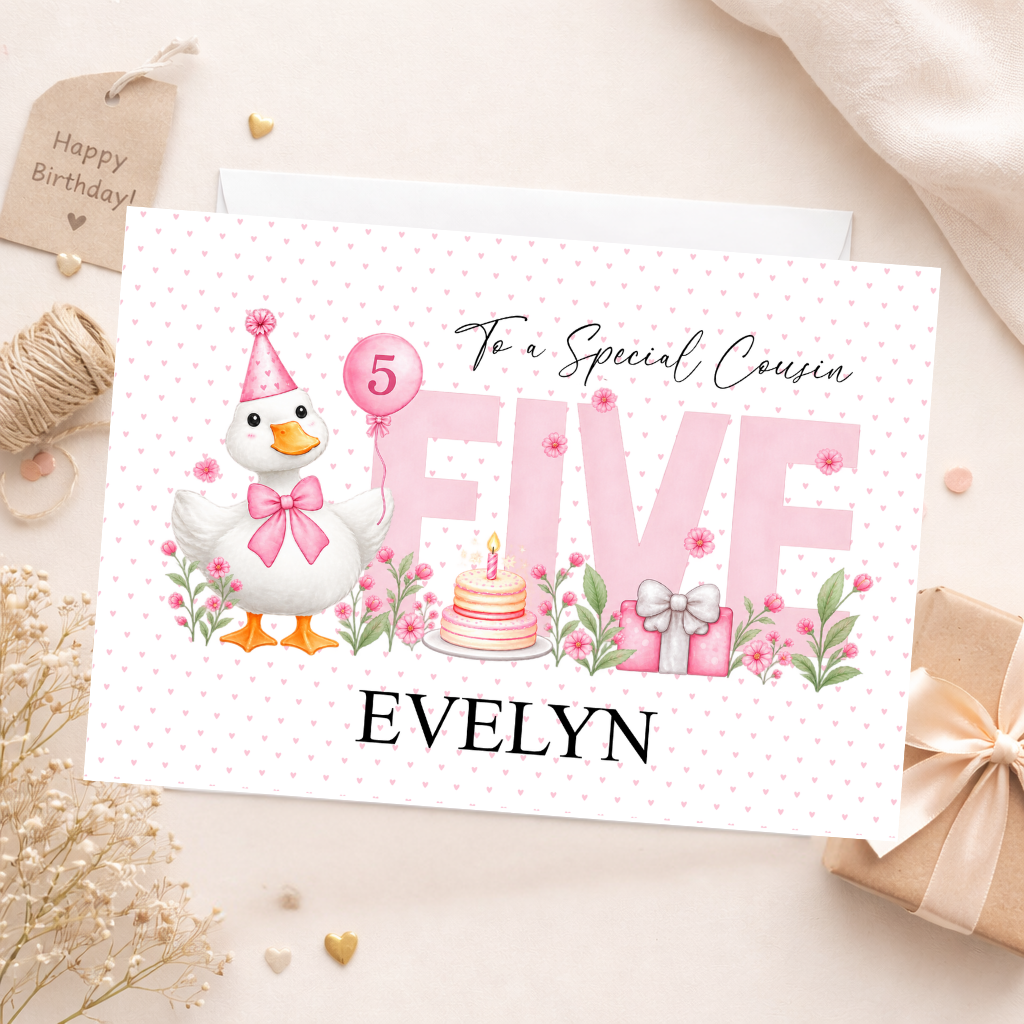 Personalised Birthday Card - Cute Duck