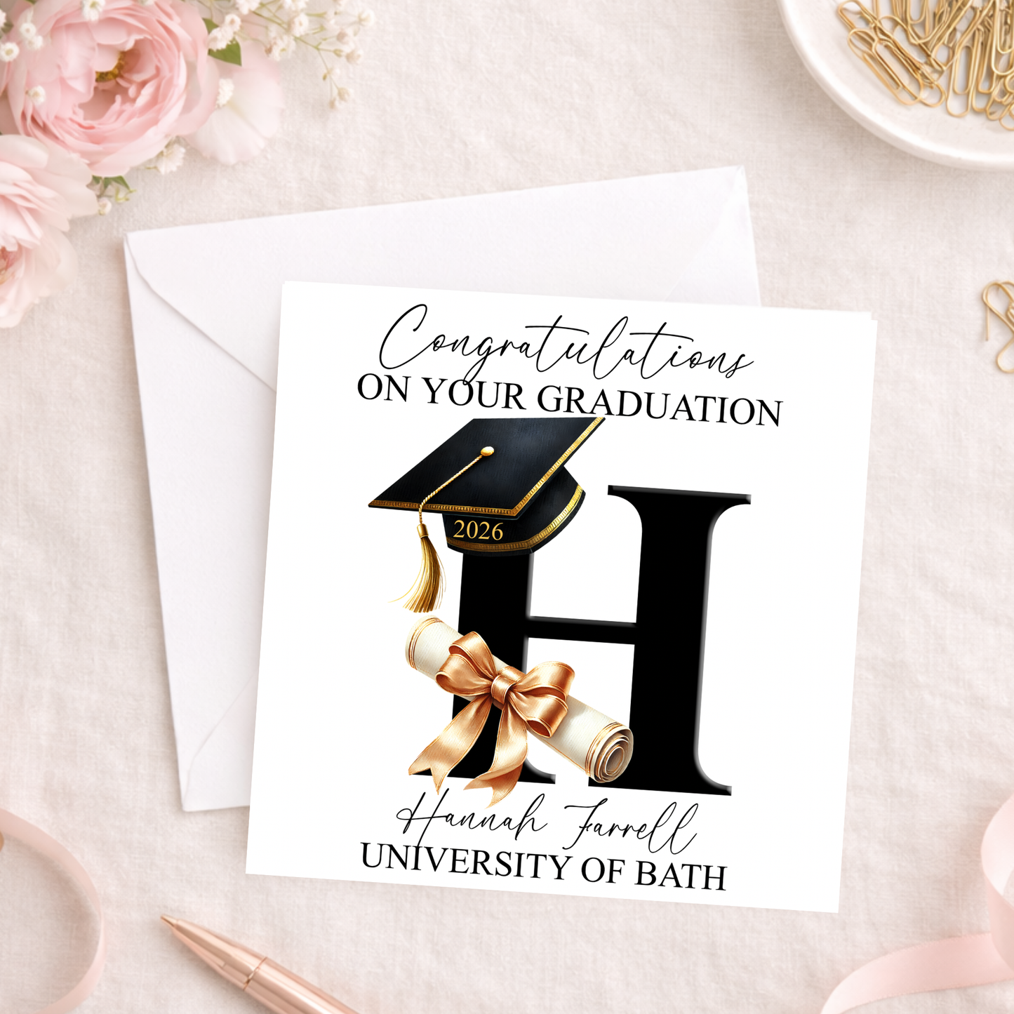 Personalised Graduation Card 2026 Initial Design