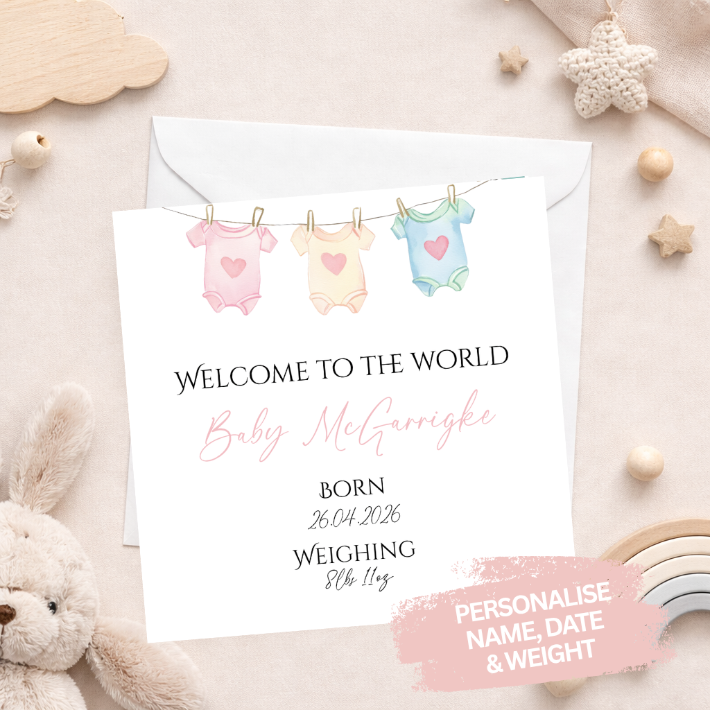Welcome To The World Baby Card - Girl