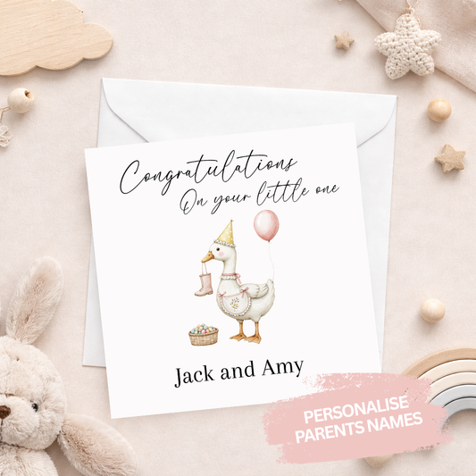 Personalised New Baby Congratulations Card