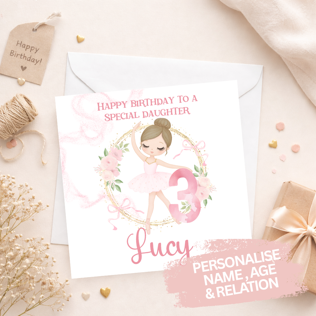 Girls Birthday Card - Ballerina