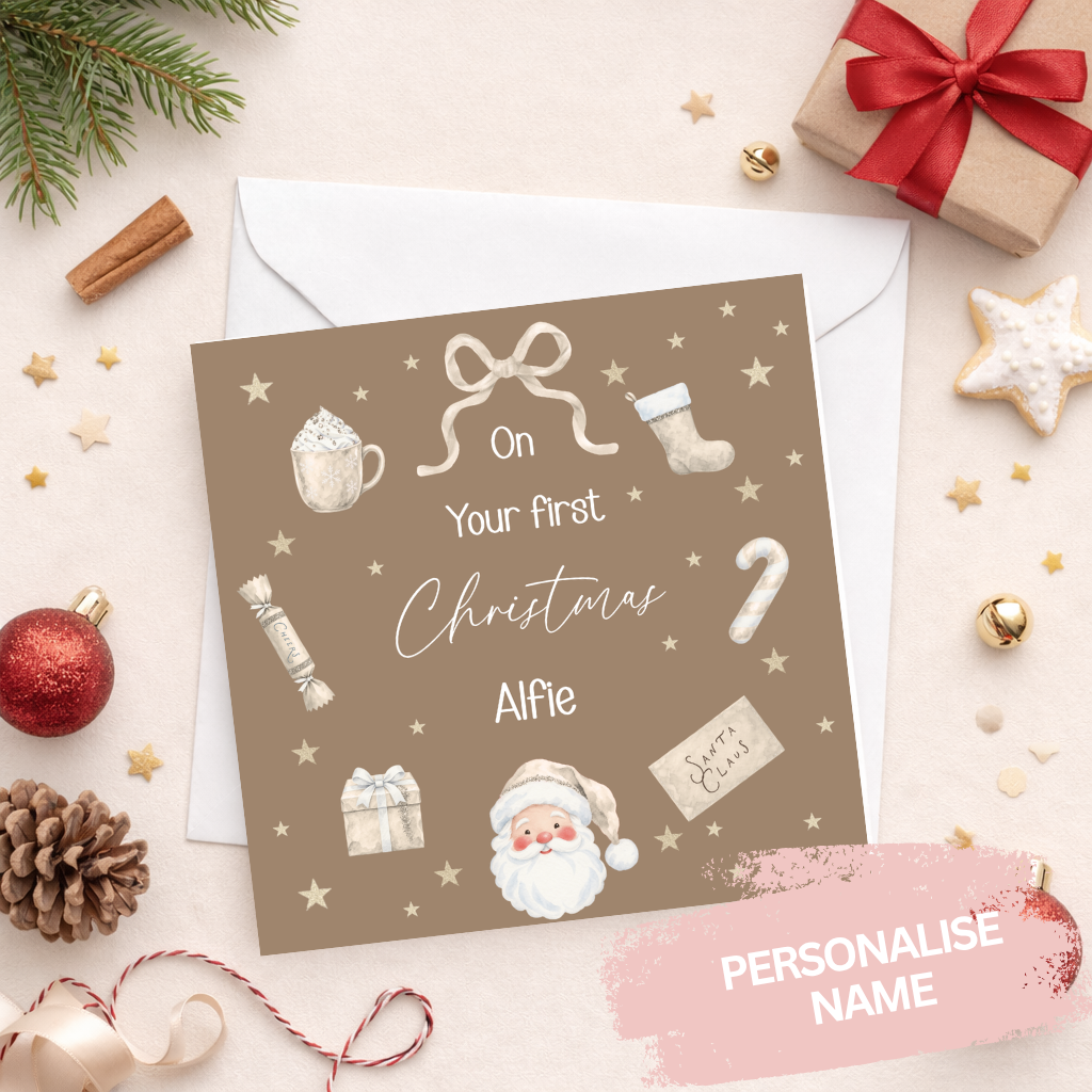 Personalised Baby’s First Christmas Card