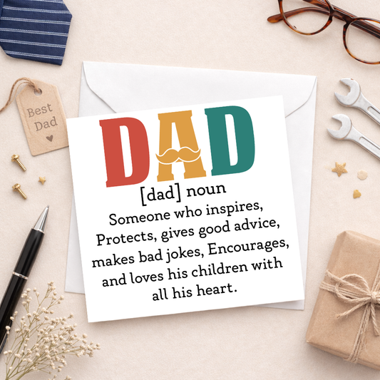 Dad meaning Noun Card