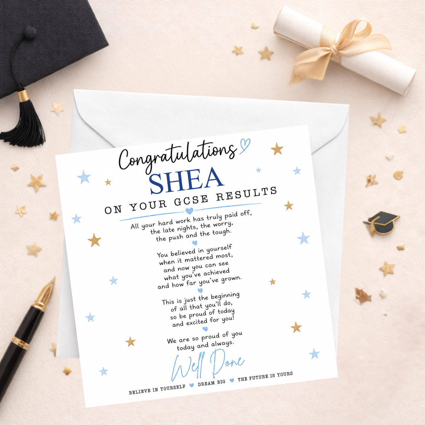GCSE Results Card - Blue