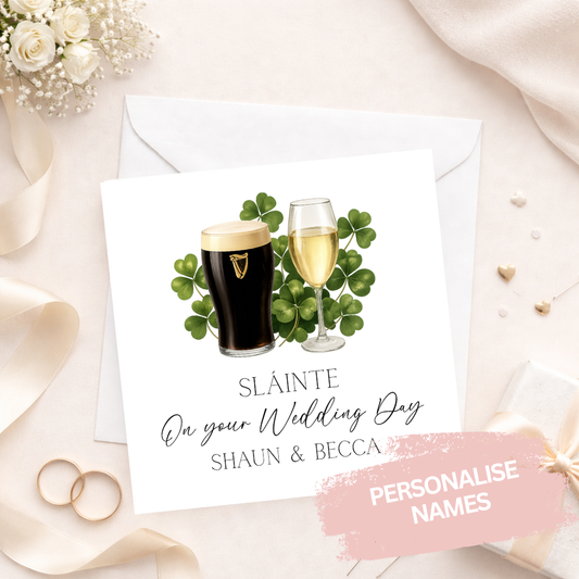 Champagne & Guinness Wedding Card