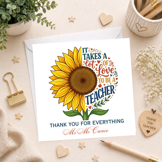 Sun Flower Teacher Card