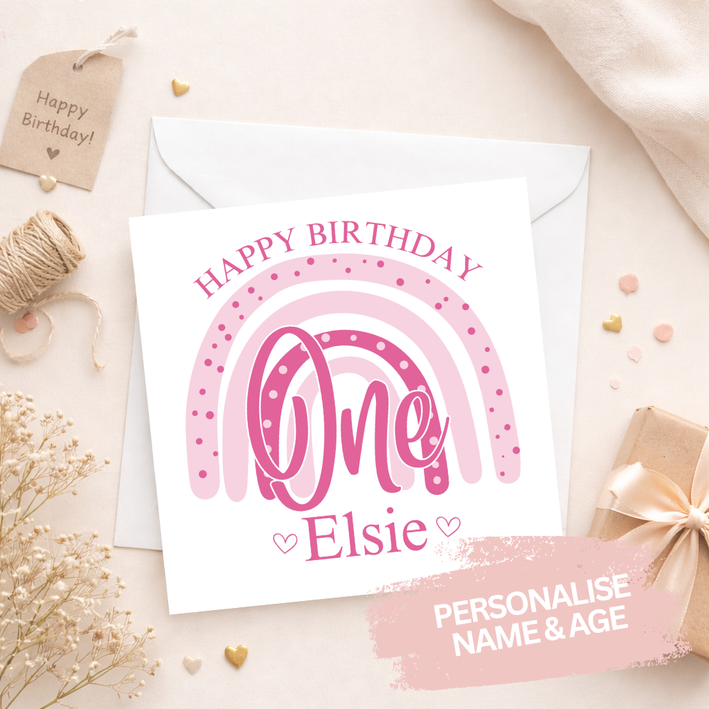 Girls Birthday Card - Rainbow