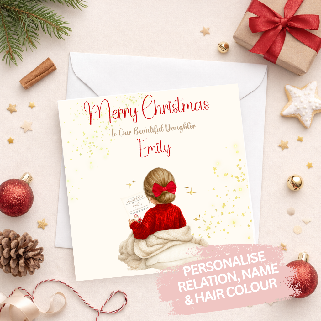 Personalised Santa Girl Card