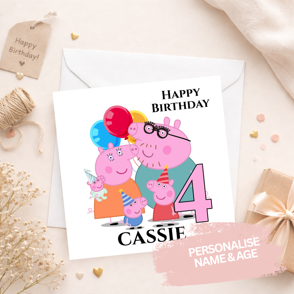 Personalised Birthday Card - Peppa Pig
