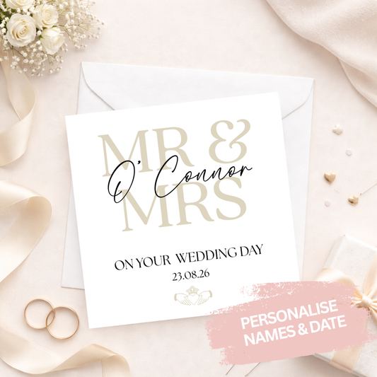 Personalised Mr & Mrs Wedding Card