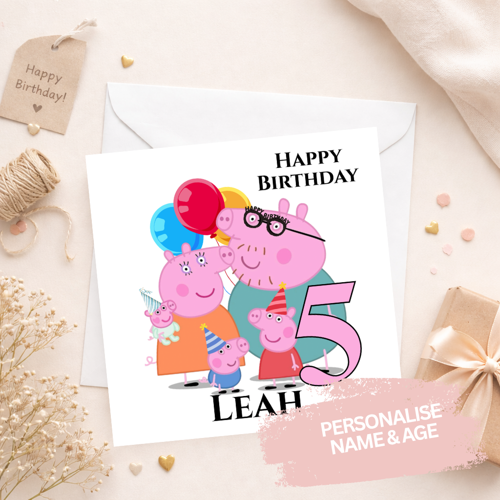 Personalised Birthday Card - Peppa Pig