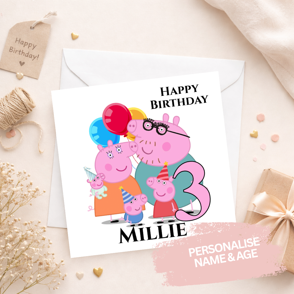 Personalised Birthday Card - Peppa Pig
