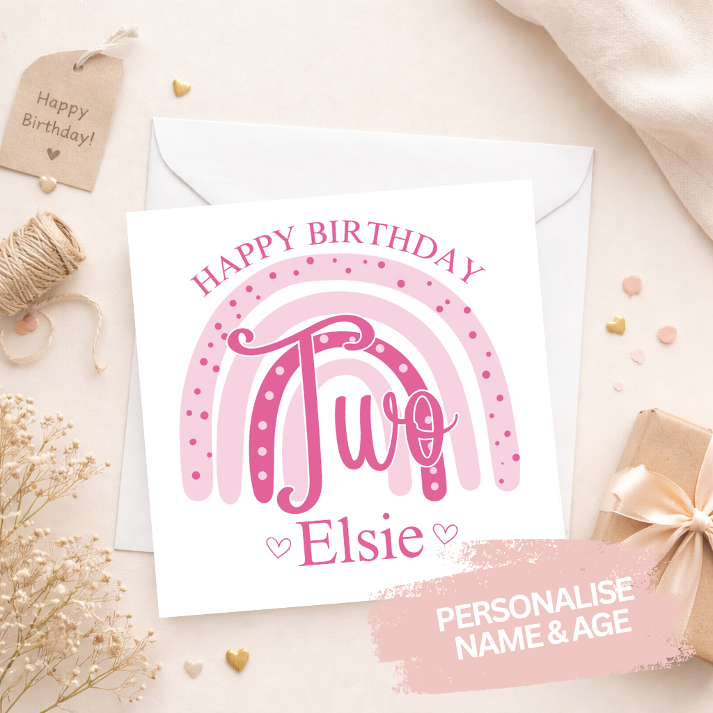 Girls Birthday Card - Rainbow