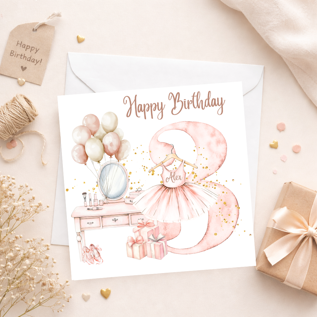 Personalised Ballerina Birthday Card
