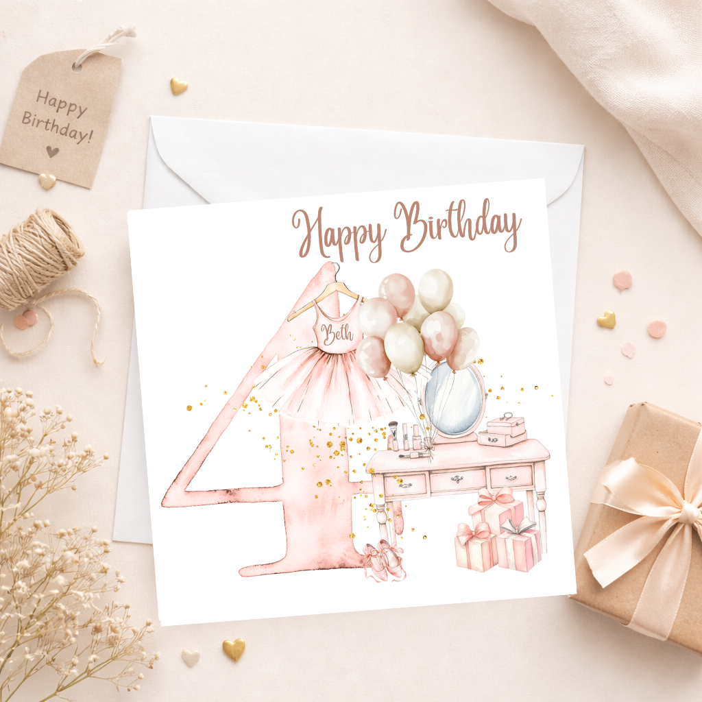 Personalised Ballerina Birthday Card