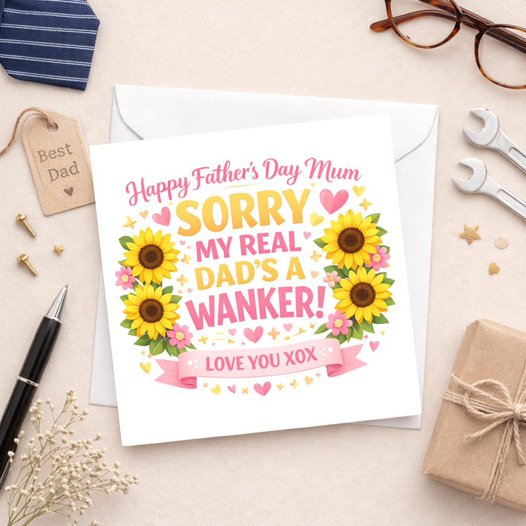 Sorry my Real Dads a Wanker Fathers Day Card