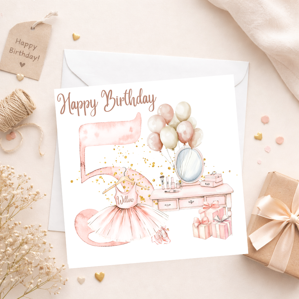 Personalised Ballerina Birthday Card