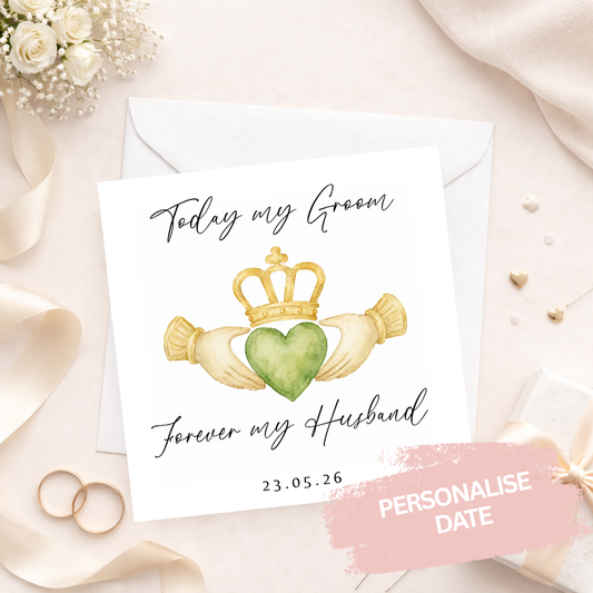 Forever My Husband Personalised Claddagh Wedding Card