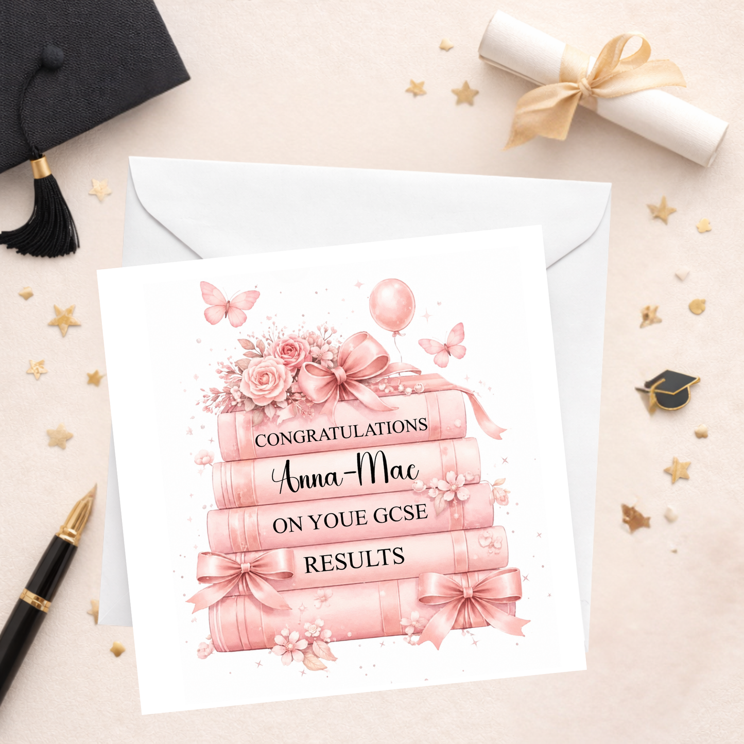 GCSE Results Card - Pink Books