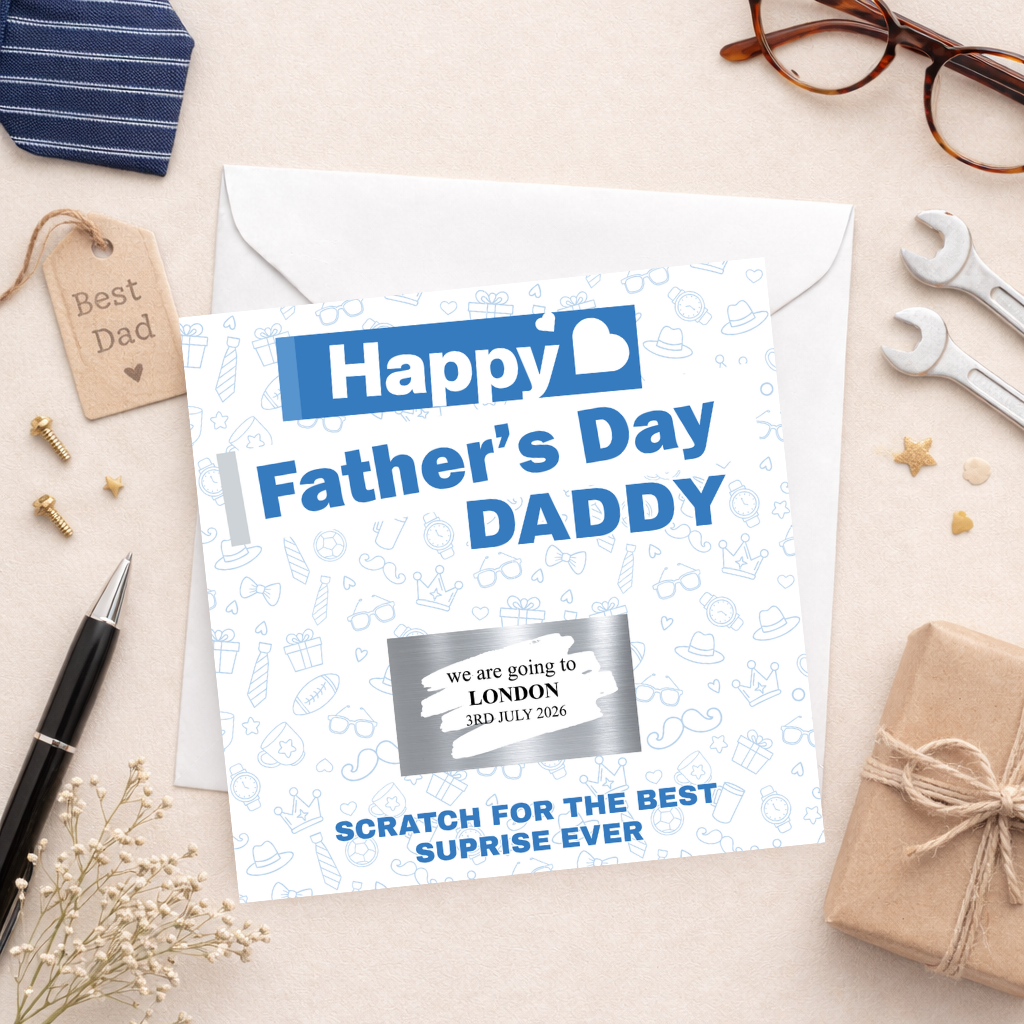 Personalised Father's Day Scratch Card Gift Reveal