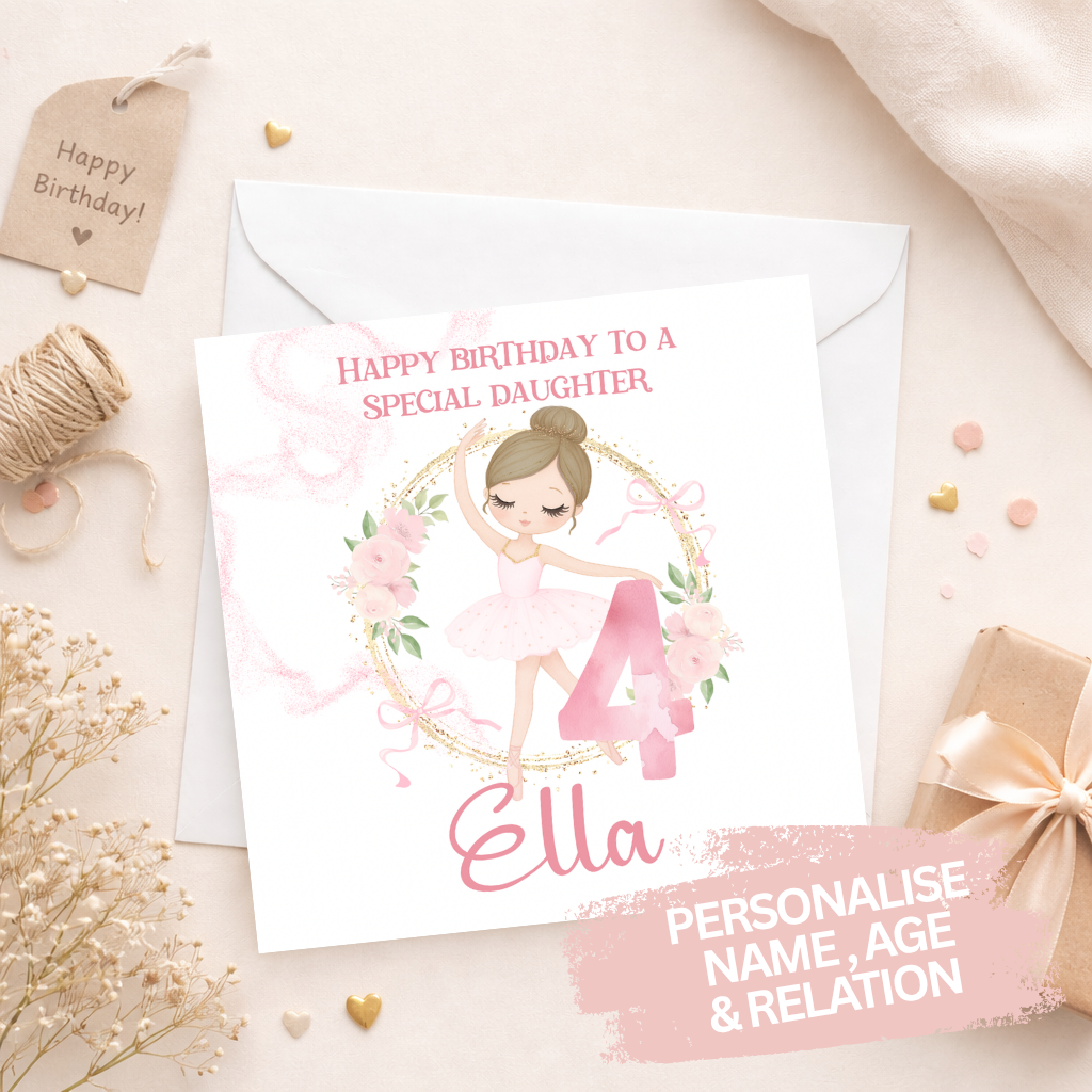 Girls Birthday Card - Ballerina