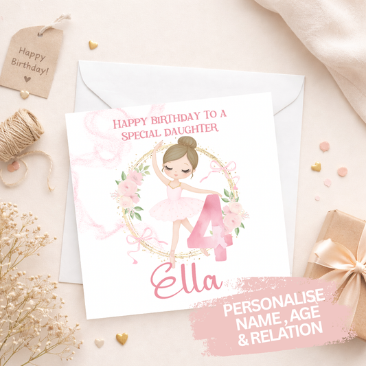 Girls Birthday Card - Ballerina