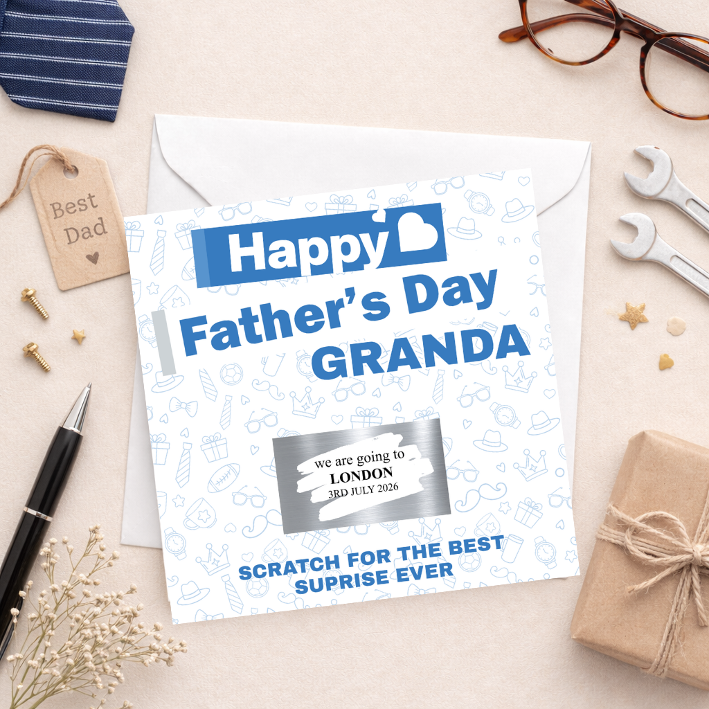 Personalised Father's Day Scratch Card Gift Reveal
