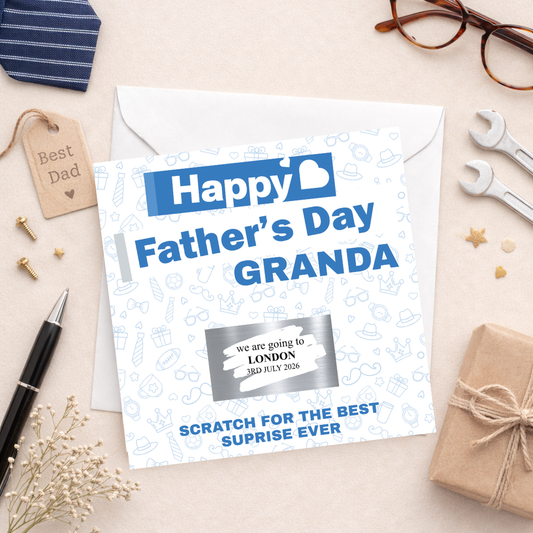 Personalised Father's Day Scratch Card Gift Reveal