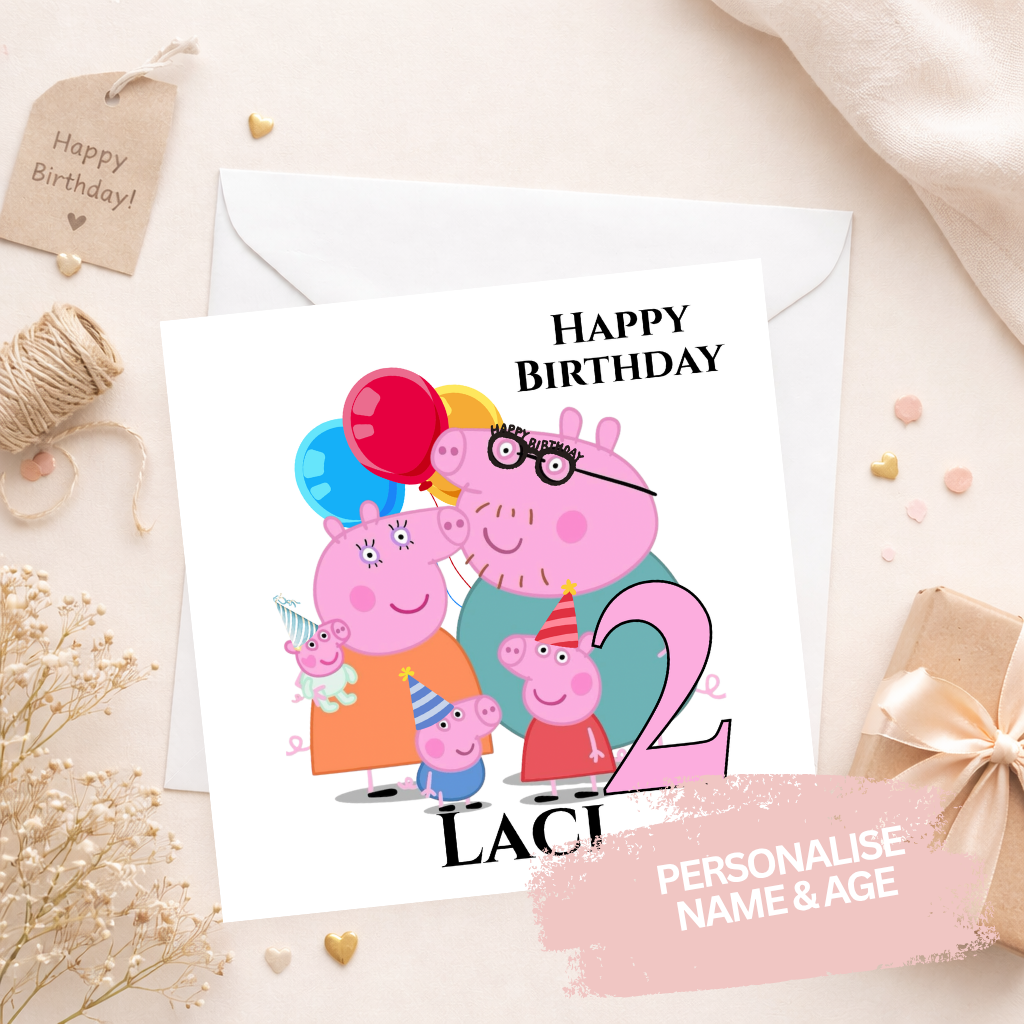 Personalised Birthday Card - Peppa Pig
