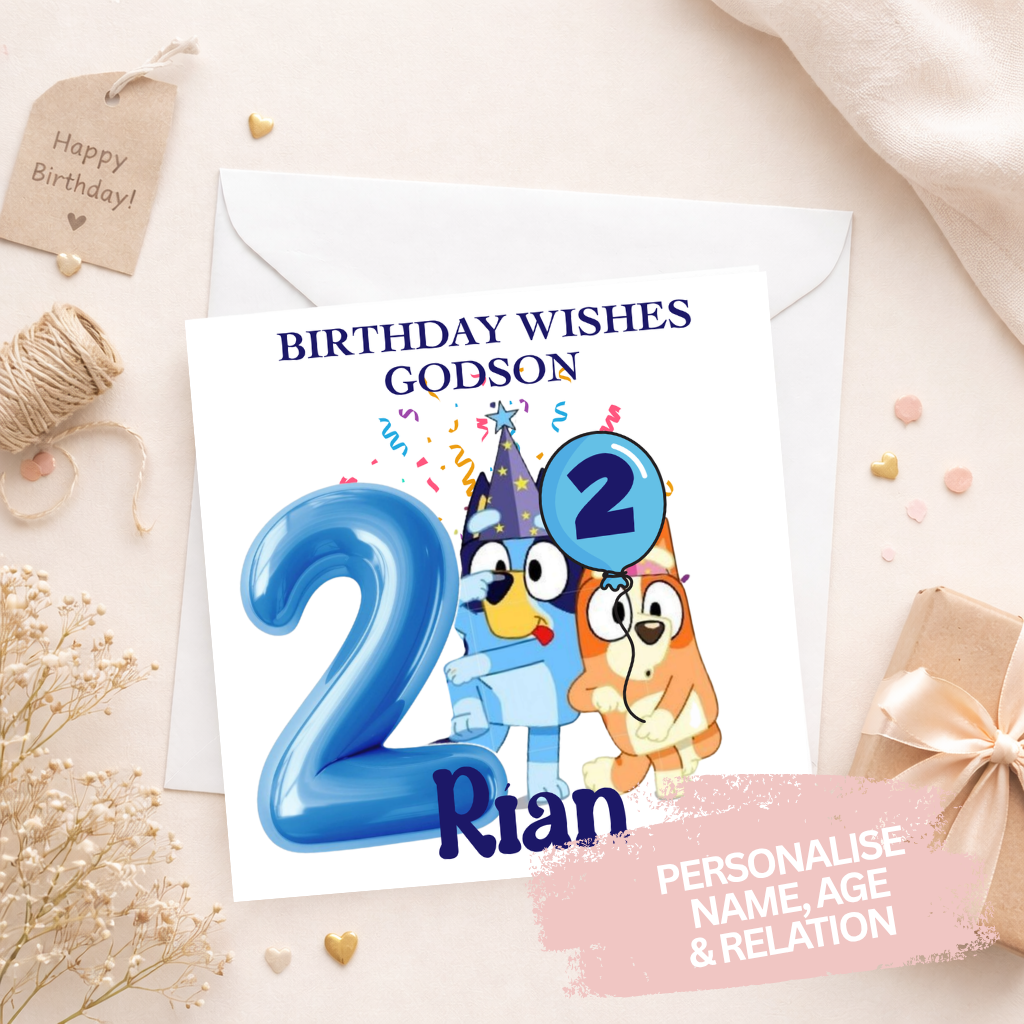 Personalised Birthday Card - Bluey