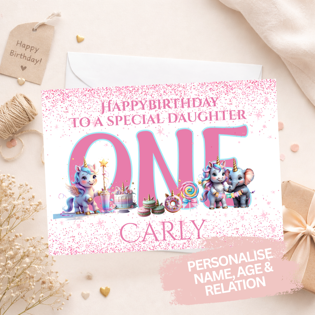 Personalised Birthday Card - Unicorn