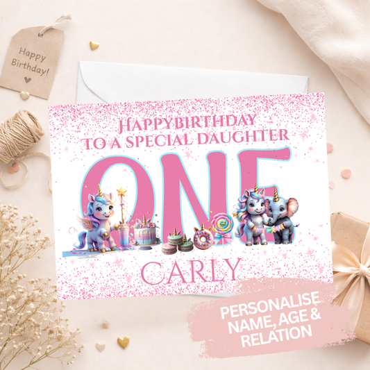 Personalised Birthday Card - Unicorn