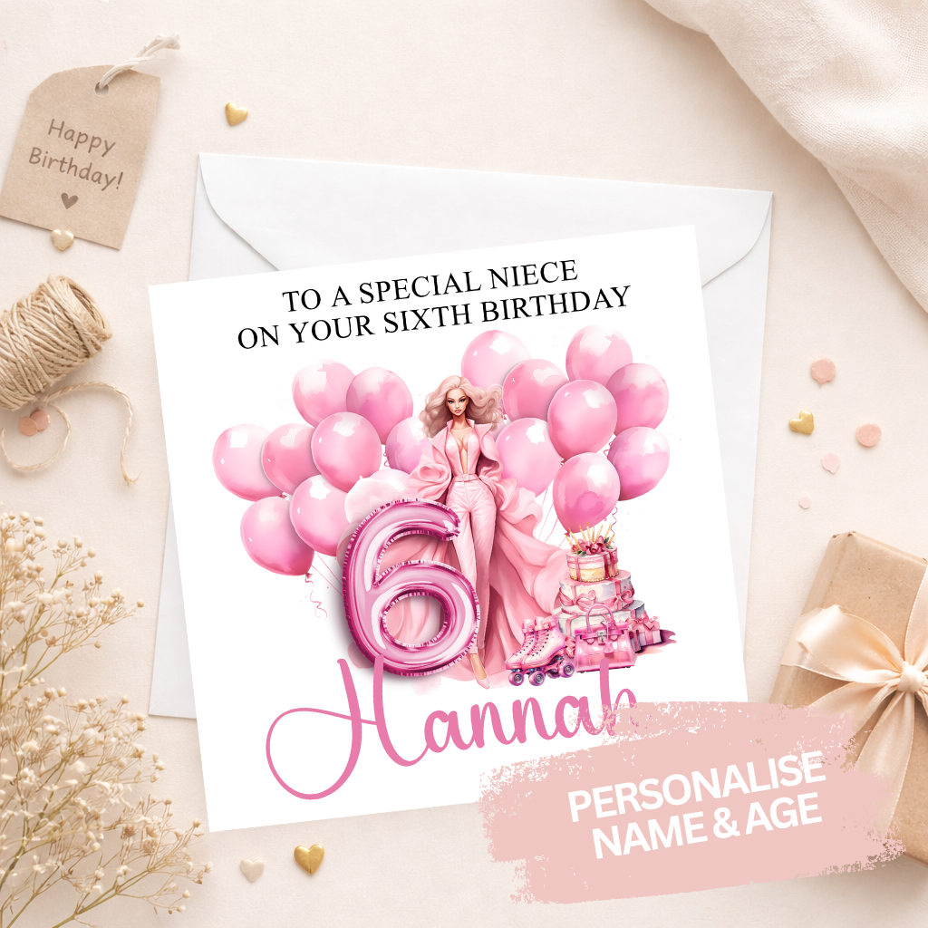 Girls Birthday Card - Birthday Doll