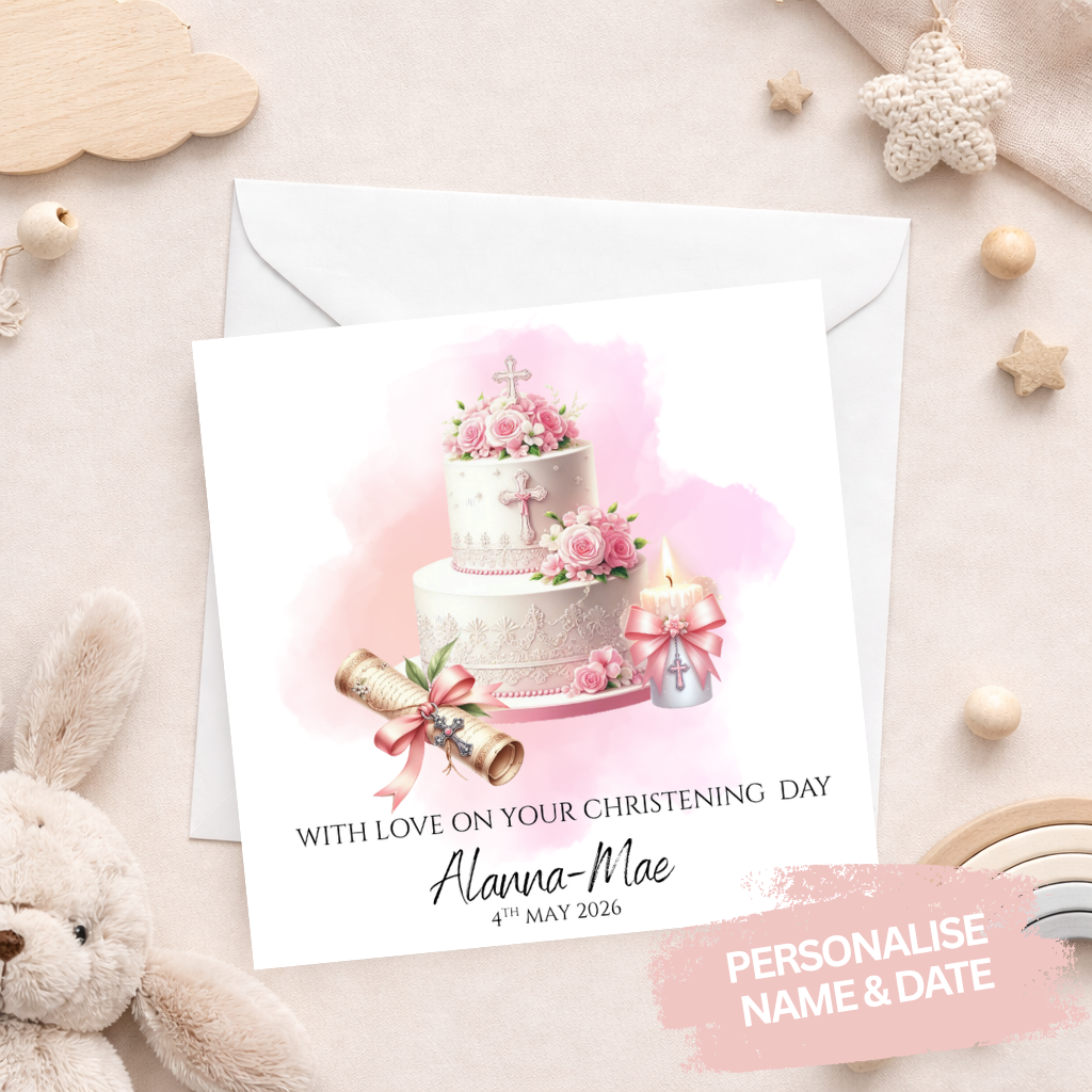 Personalised Christening Cake Card