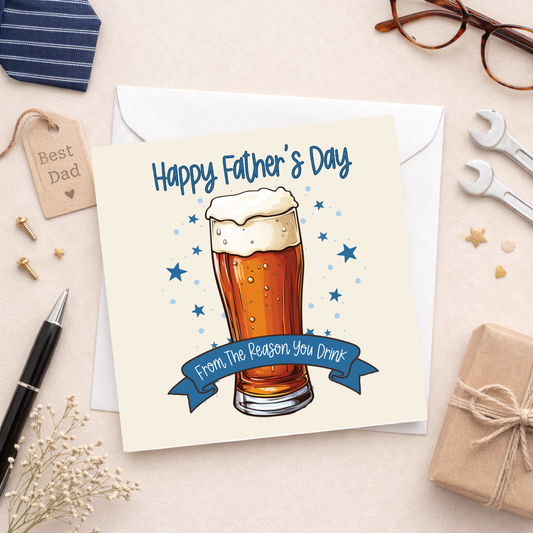 Bear Glass Fathers Day Card