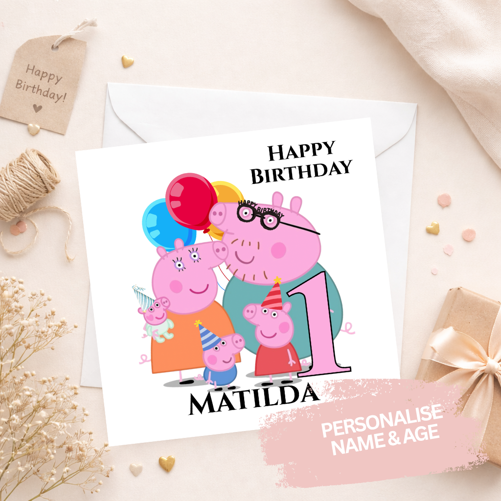 Personalised Birthday Card - Peppa Pig