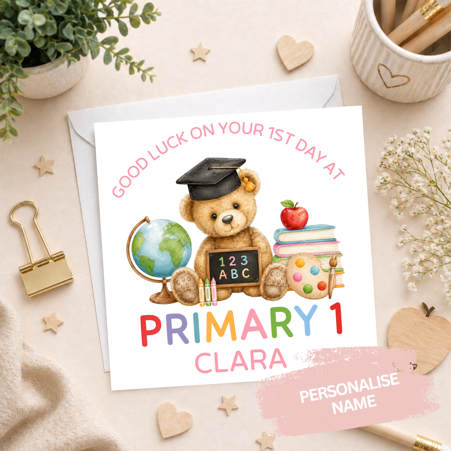 Starting Primary 1 Card - Pink