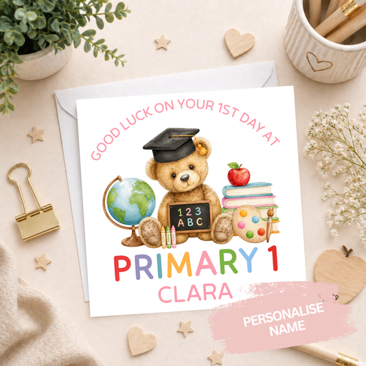 Starting Primary 1 Card - Pink