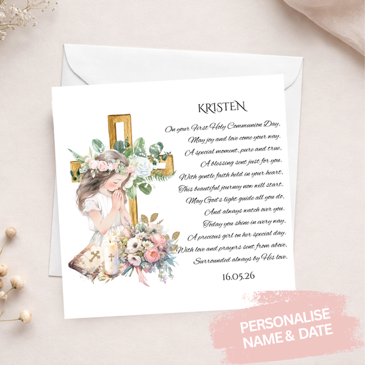 Poem Communion Card - Girl