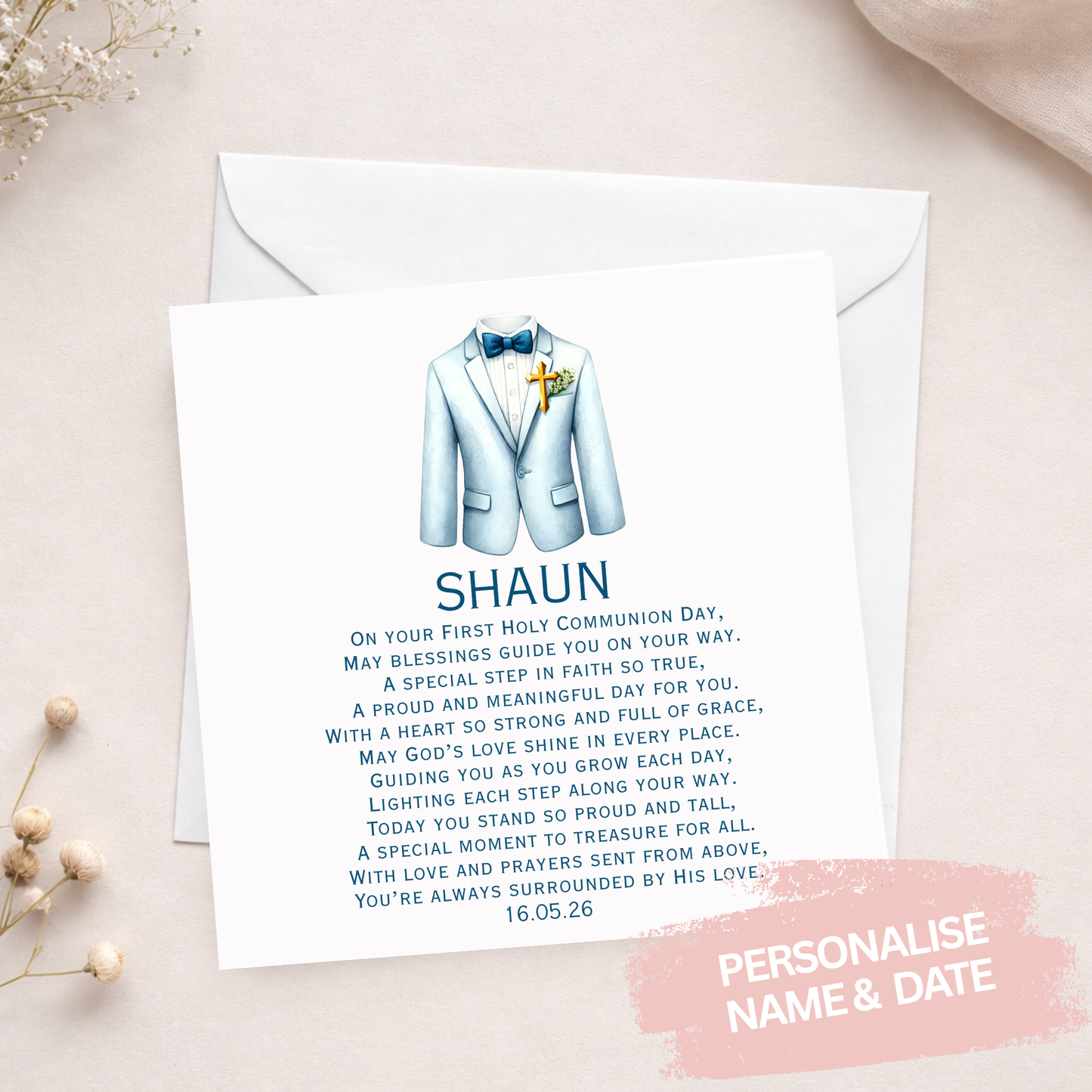 Poem Communion Card - Boy
