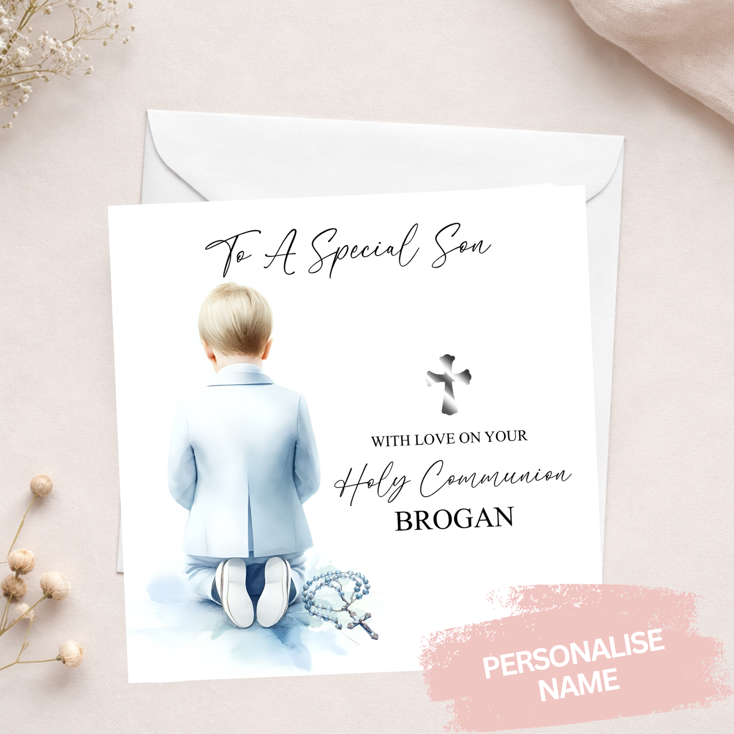 Boy’s Personalised Communion Card