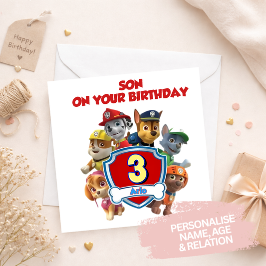 Personalised Birthday Card - Paw Patrol