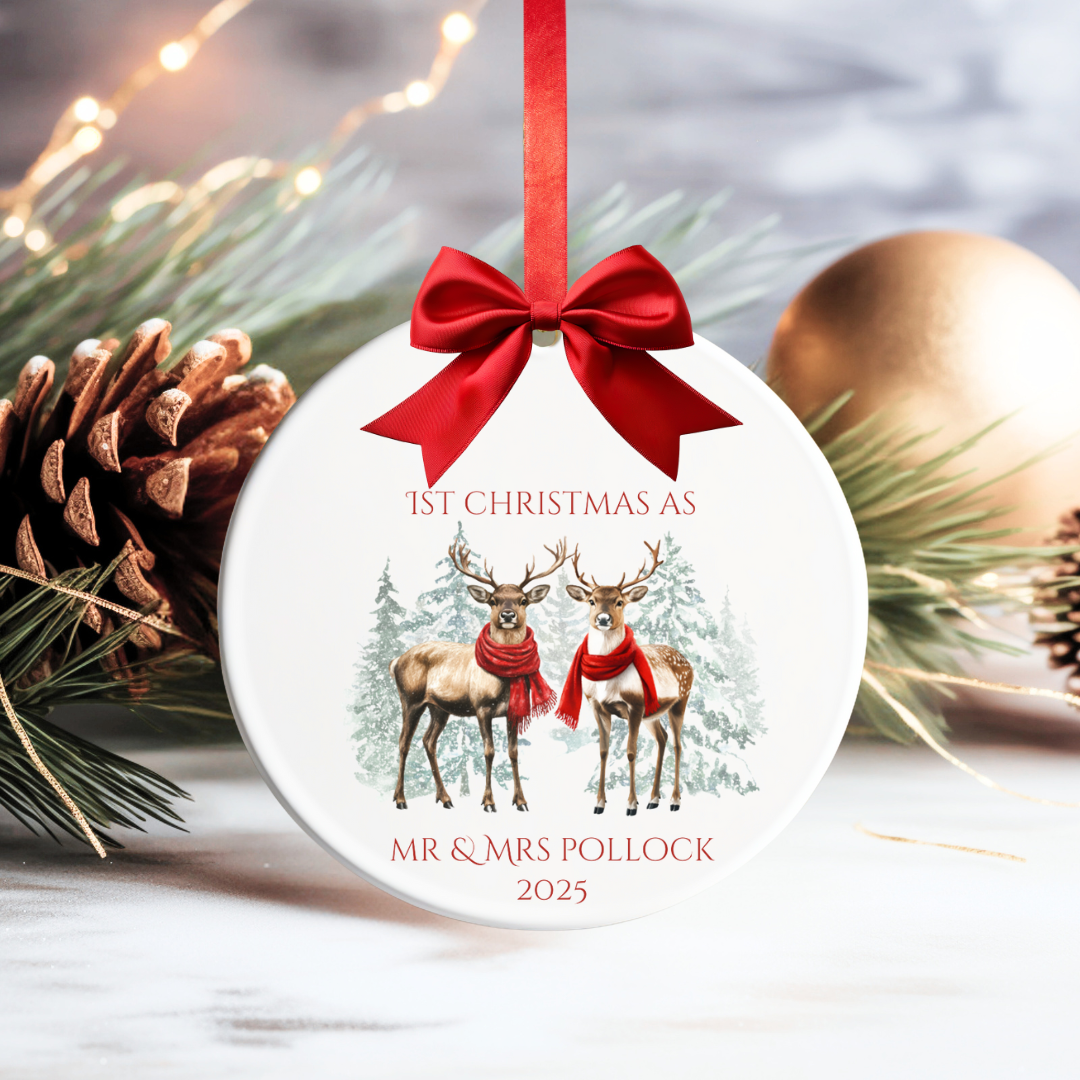 1st Christmas as Mr & Mrs Personalised Bauble